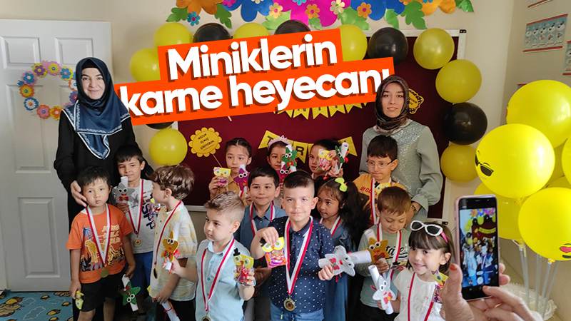 Miniklerin karne heyecanı