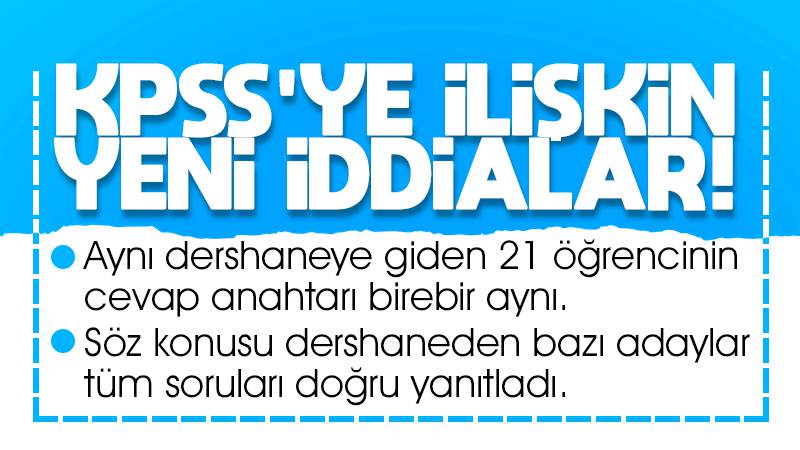 KPSS sınavına ilişkin yeni iddialar