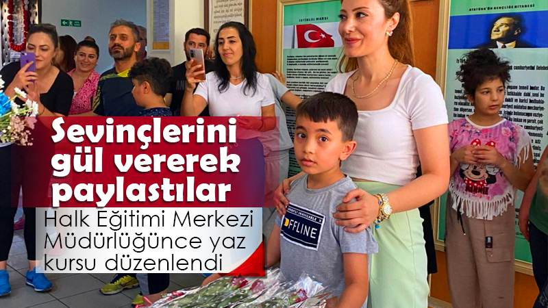 Sevinçlerini gül vererek paylaştılar