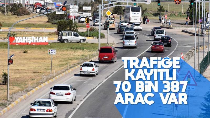 Kırıkkale’de 70 bin 387 trafiğe kayıtlı araç var 