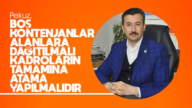 Pekuz: “Kadroların tamamına atama yapılmalıdır”