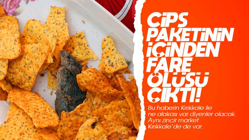 Cipsin içerisinden fare çıktı!