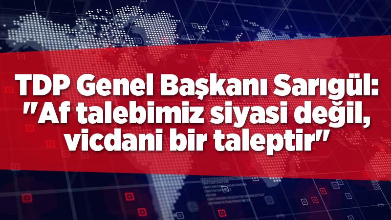 TDP Genel Başkanı Sarıgül: "Af talebimiz siyasi değil, vicdani bir taleptir"