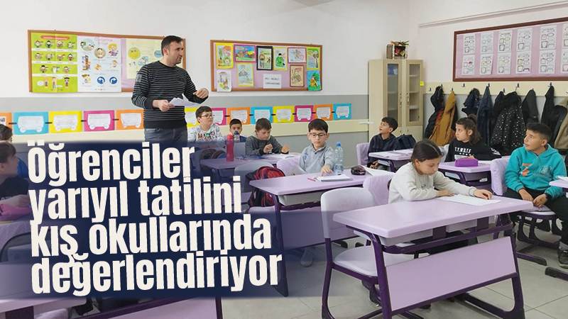 Öğrenciler yarıyıl tatilini kış okullarında değerlendiriyor