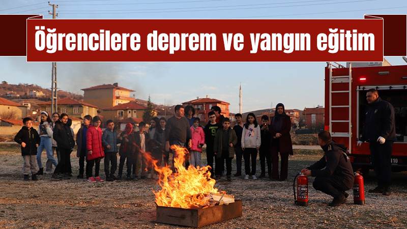 Öğrencilere deprem ve yangın eğitimi 