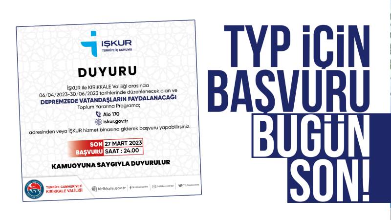 TYP için başvuru bugün son!