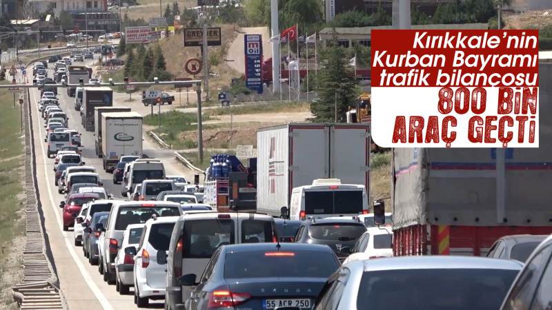 Bayram tatilinde "kilit kavşak" Kırıkkale'den yaklaşık 800 bin araç geçti