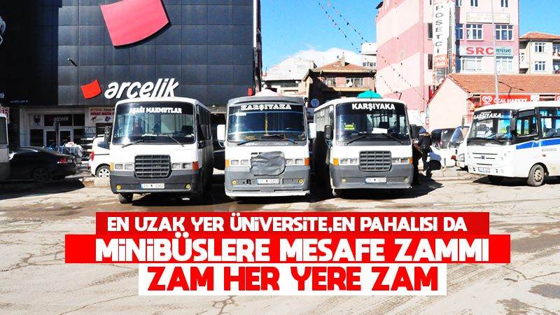 Minibüslere mesafe zammı 