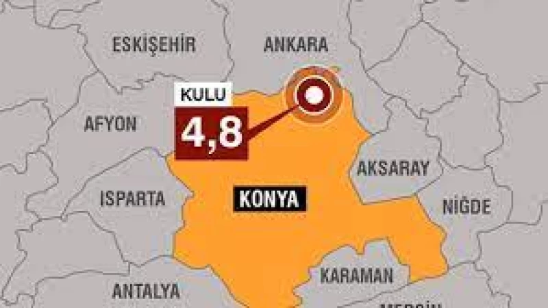 Konya'da 4,8 büyüklüğünde deprem