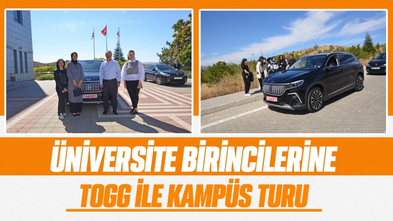 Üniversite birincilerine TOGG ile kampüs turu 