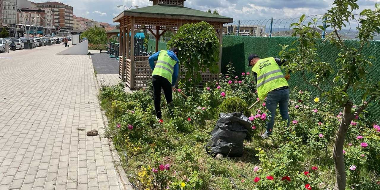 Yahşihan'da peyzaj çalışmaları sürüyor