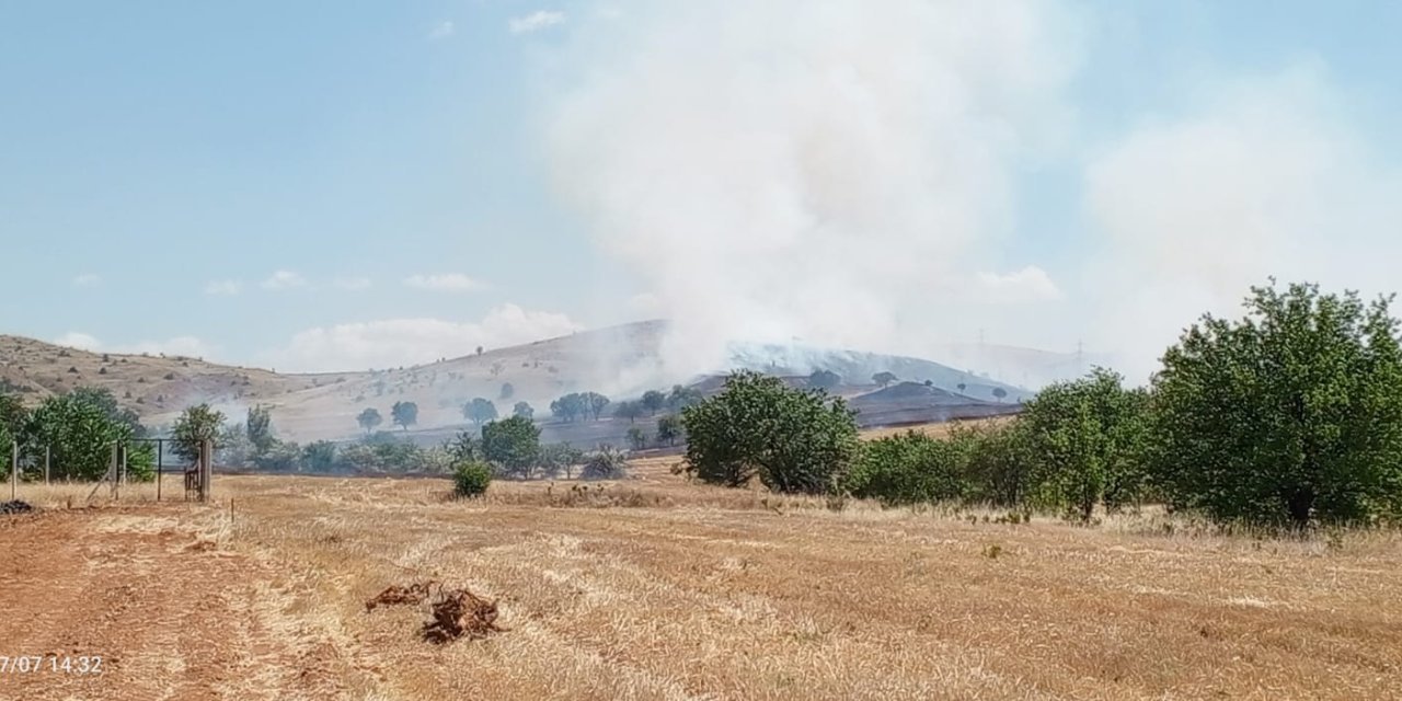 Ahılı köyünde korkutan yangın