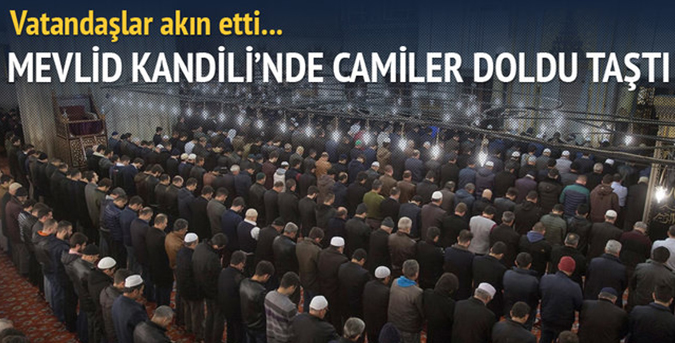 Kandilde camiler doldu taştı