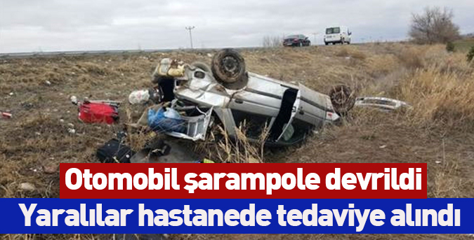 Otomobil şarampole devrildi