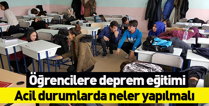 Öğrencilere deprem eğitimi