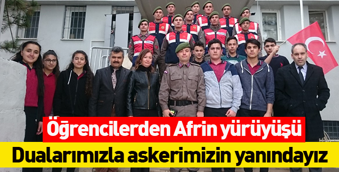 Öğrencilerden Afrin yürüyüşü