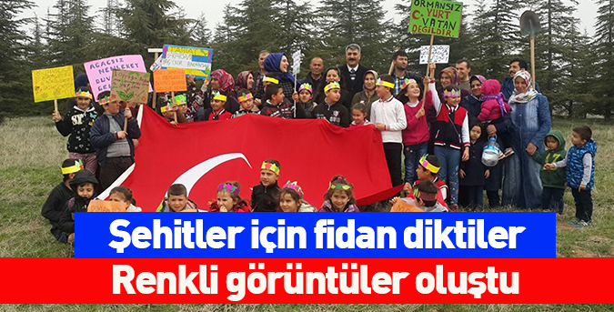 Şehitler için fidan diktiler