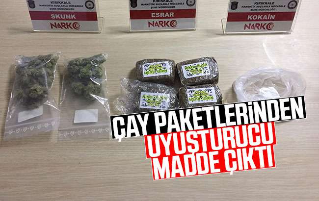 Çay paketlerinin içinden uyuşturucu çıktı