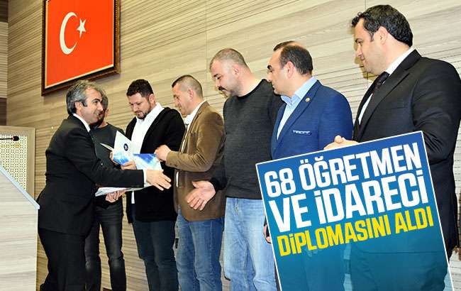 68 öğretmen mezuniyet belgesini aldı