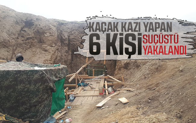 Keskin’de kaçak kazı yapan 6 kişi gözaltına alındı.