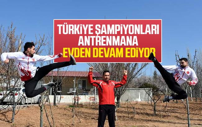 Sporcular evden antrenman yapıyor