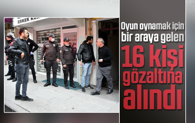 Dernek binasında toplanan 16 kişiye gözaltı