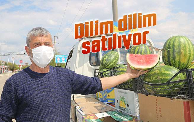 Karpuz pahalı olunca dilim dilim satılmaya başlandı