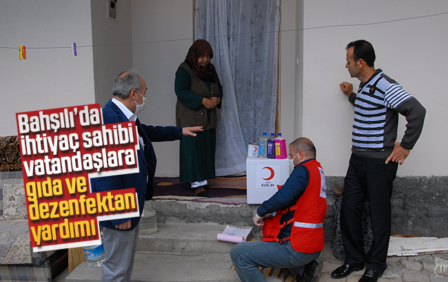 Bahşılı'da ihtiyaç sahiplerine gıda ve dezenfektan yardımı