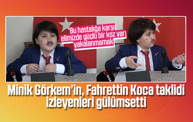 İlkokul öğrencisinin Fahrettin Koca taklidi gülümsetti