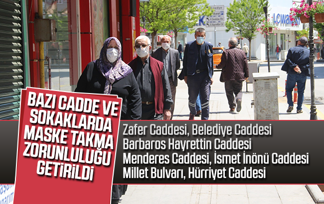 Kırıkkale'de bazı alanlarda maske takma zorunluluğu getirildi