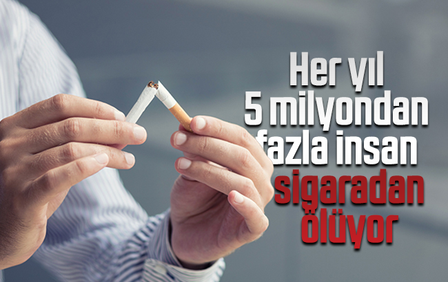 Dünyada her yıl 5 milyondan fazla insan sigaradan ölüyor