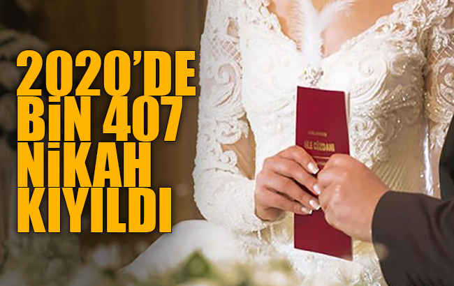 2020 yılında bin 407 çift evlendi