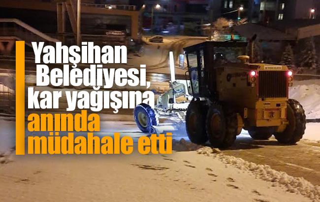 Yahşihan Belediyesi, kar yağışına anında müdahale etti