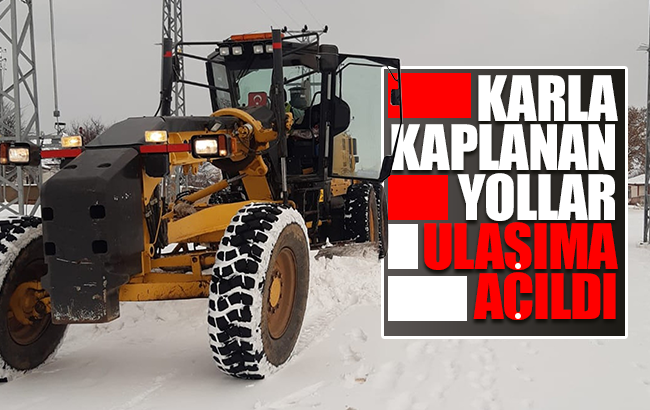 Karla kaplanan köy yolları ulaşıma açıldı