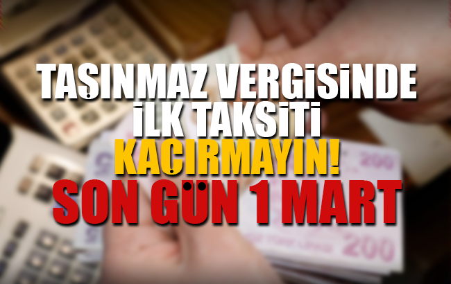 Taşınmaz vergisinde ilk taksit ödemelerini kaçırmayın! Son gün 1 Mart 