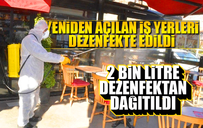 Kırıkkale’de yeniden açılan iş yerleri dezenfekte edildi