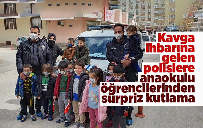 Kırıkkale'de kavga ihbarına gelen polislere sürpriz kutlama