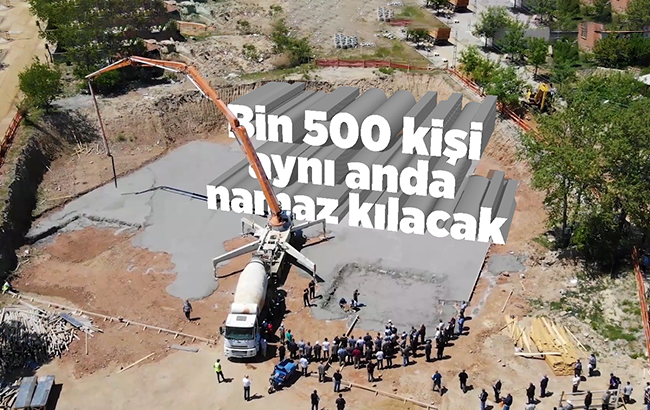 Yahşihan’da bin 500 kişinin aynı anda namaz kılabileceği caminin temeli atıldı