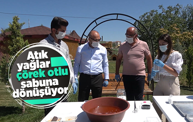 Atık yağlar çörek otlu sabuna dönüşüyor