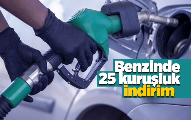 Benzinde 25 kuruşluk indirim