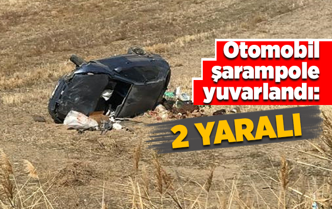  Otomobil şarampole yuvarlandı: 2 yaralı