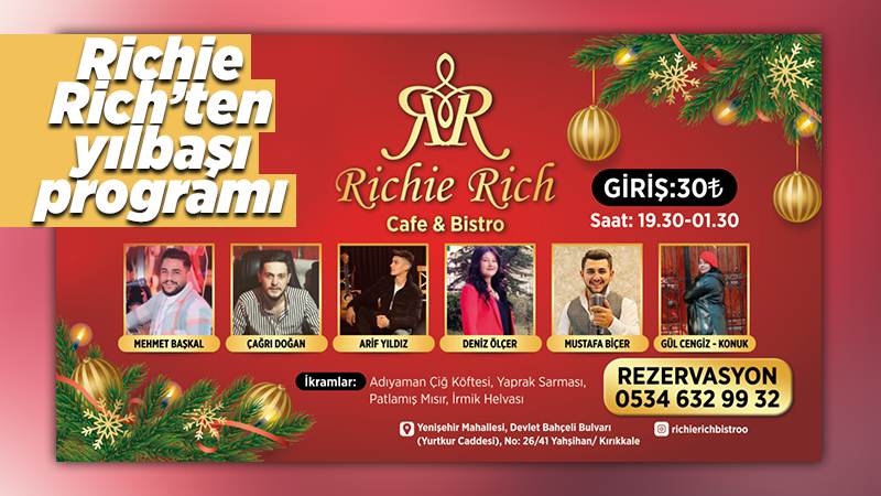 Richie Rich’te yılbaşına özel program