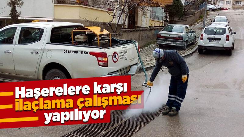 Haşerelere karşı ilaçlama çalışması yapılıyor