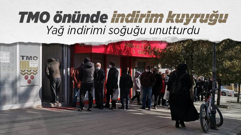 TMO önünde indirim kuyruğu