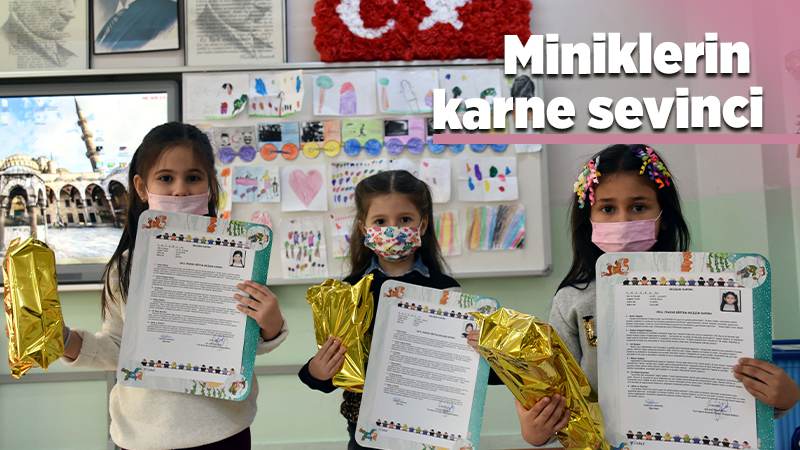 Miniklerin karne heyecanı