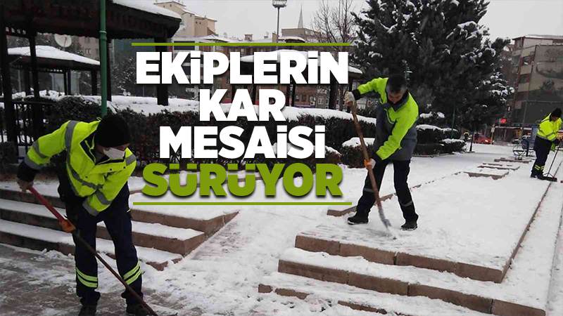 Kırıkkale Belediyesi’nin kar mesaisi sürüyor